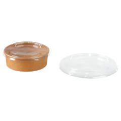 Couvercle en rPET pour bol à salade/menu marron rond