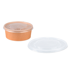 Couvercle en PP pour barquette repas ronde en carton