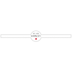 Motiv-Etikett, 55 × 320 mm, länglich, «mit Liebe verpackt»