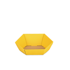 Panier cadeau coloré MIDI, Ø 265 mm, jaune, hexagonal