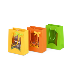 Sac cadeau petit avec fenêtre, coloré