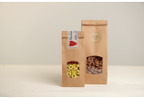Sachet à fond plat en papier kraft à fenêtre