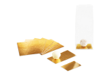 Garniture en carton or/blanc pour sachets à fond plat