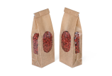 fenêtre à l’avant et dans les deux soufflets latéraux – pour voir le contenu du sachet de trois endroits