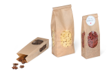 Sachet à fond plat avec 3 fenêtres transparentes