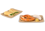 Assiette en carton brun rectangulaire, non couchée