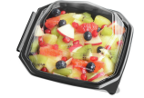 Plat à salade en PET Octaview avec couvercle