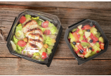 Plat à salade en PET Octaview avec couvercle