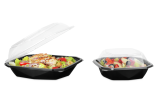 Plat à salade en PET Octaview avec couvercle
