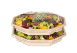 Couvercle assorti disponible en PET recyclé préservant les ressources – idéal également pour empiler des bols remplis
