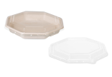 Couvercle rPET pour pot octogonale en bagasse