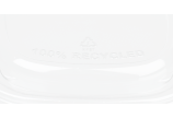 Gaufrage « 100 % recyclé » bien visible – vos clients reconnaissent eux aussi le matériau du couvercle qui préserve les ressources.
