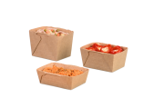 Barquettes traiteur en carton brun rectangulaires