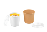 Couvercle assorti à nos gobelets en carton/à soupe blancs et bruns