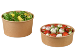 Bol à salade/menu en carton marron rond