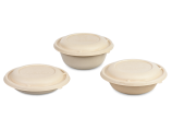 Bol en bagasse rond avec couvercle