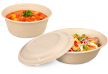 Bol en bagasse rond avec couvercle