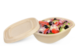 Bol en bagasse ovale & couvercle