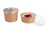 assorti au pot en carton brun pour produits fins – pour une vue claire du contenu 
