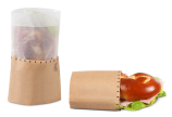 Snack-Bag brun avec bande de vision en papier cristal