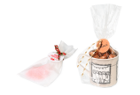 Étiquette cadeau et produits avec cordon de fermeture