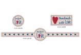 vous trouverez le design «Handmade with Love» en 3 versions dans notre webshop, pour la décoration et la fermeture