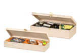 Emballez vos cadeaux spéciaux dans des cassettes en bois avec de la laine de bois ou SizzlePak®