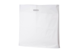 PE Sac à emporter DKT 600×550+(2×50) mm, blanc, 70 µm, à poignée découpée