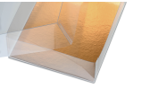 Emballage transparent rectangulaire à ornement doré