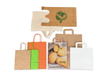 Paquet d’échantillons variés de sacs – découvrez différents matériaux, tailles et designs de sacs à emporter en papier et en tissu pour tous les besoins.