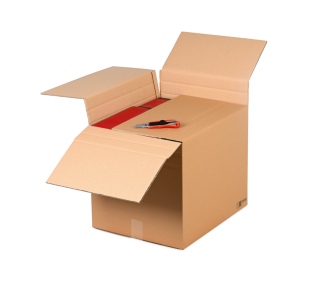 Boîte pliable à hauteur variable double cannelure