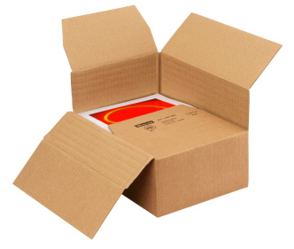 Carton avec fond automatique NIVEAU-BOX à hauteur variable