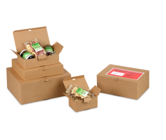 Carton à fond automatique brun QUICK-BOX® avec fermeture par patte