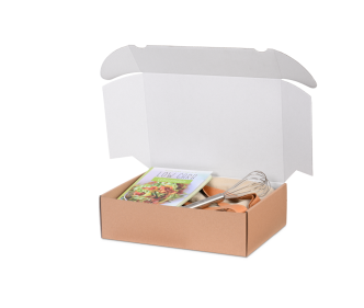 Boîte pliante avec languettes d'insertion, intérieur blanc