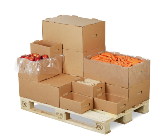 Bac KLT (support de petites charges) en carton ondulé, empilable