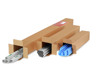 Caisse carton longue, ouverture sur le petit côté