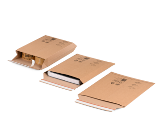 Pochette d'expédition en carton ondulé E-COMMERCE – hauteur variable jusqu'à 70 mm