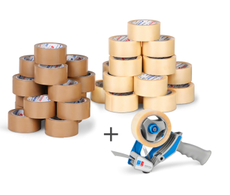 Sets de rubans adhésifs PVC fort 36 rouleaux + dévidoir manuel