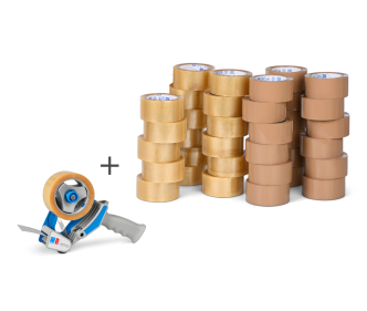 Sets de rubans adhésifs PP fort 36 rouleaux + dévidoir manuel