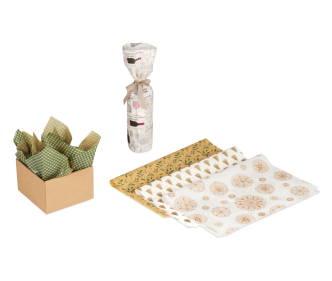 papier enrouleur orné pour présent & bouteille