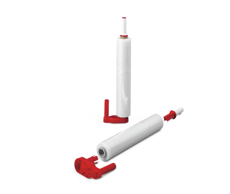 Set de film étirable manuel 6 rouleaux + dévidoir, 17 µm x 300 ml