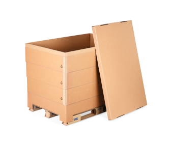 Rehausse de palette en carton ondulé avec couvercle
