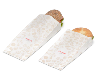Sachet en papier à soufflets «FRISCH & fein» Take-away