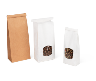 Sachet à fond plat en papier kraft avec fermeture