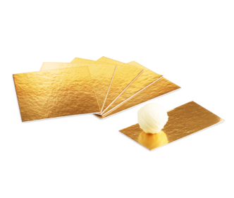 Garniture en carton or/blanc pour sachets à fond plat