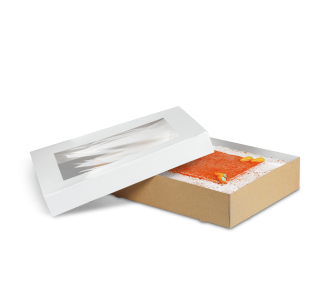 Boîte pâtisserie rectangulaire avec fenêtre XL