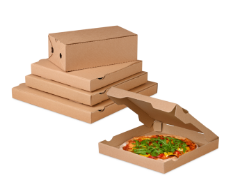 Boîte à pizza brun