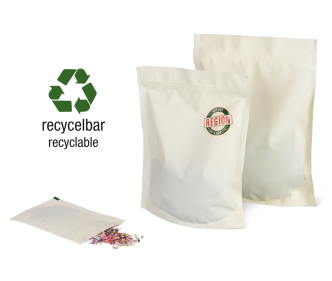 Doypack Sachet PE recyclable avec protecteur des arômes