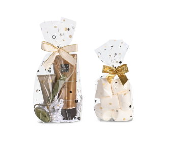 Sachet à fond croisé transparent avec cercles