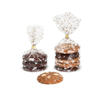 Sachet à fond plat en CPP avec des étoiles